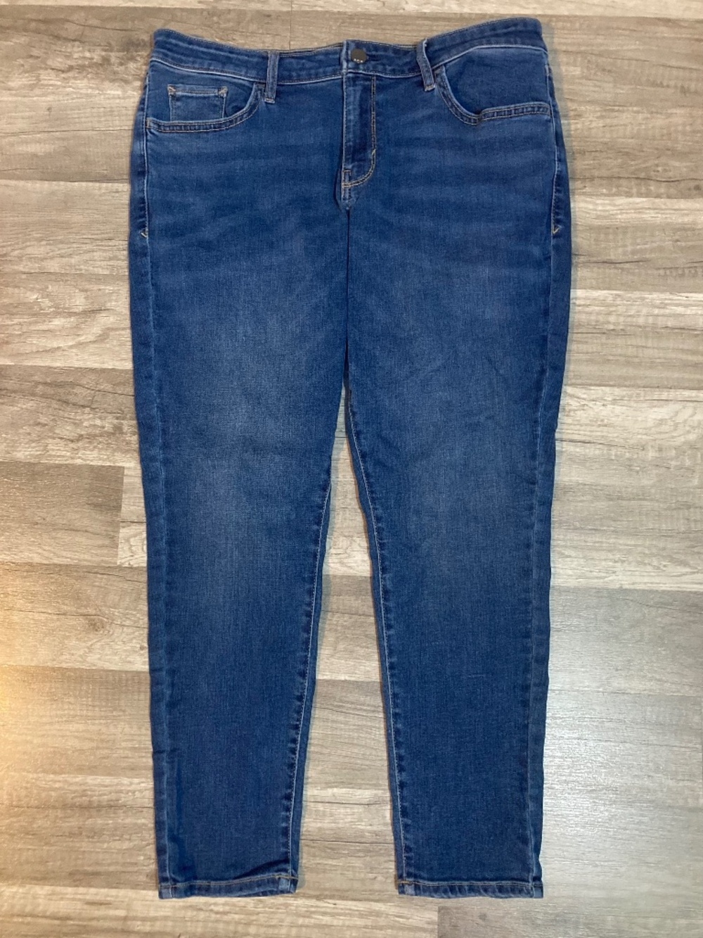 Petite cotton mid rise jeans